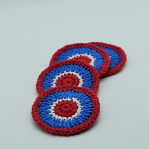 Handcrafted Independence day Crochet Coasters Set of four - Picture 5 of 5